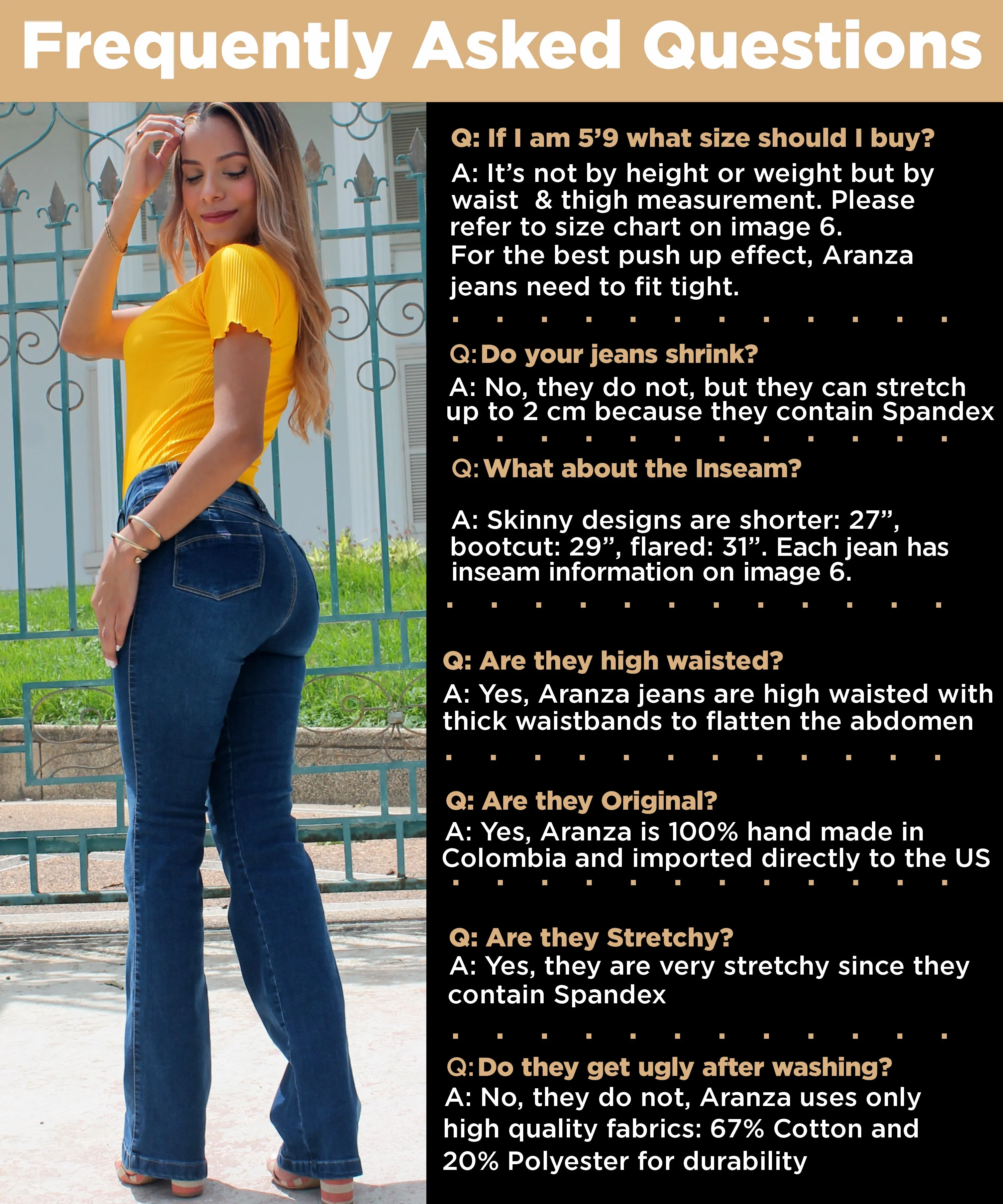 Butt Lifting Bootcut Jeans for women - Pantalones Colombianos Levanta Cola Acampanado - Karen