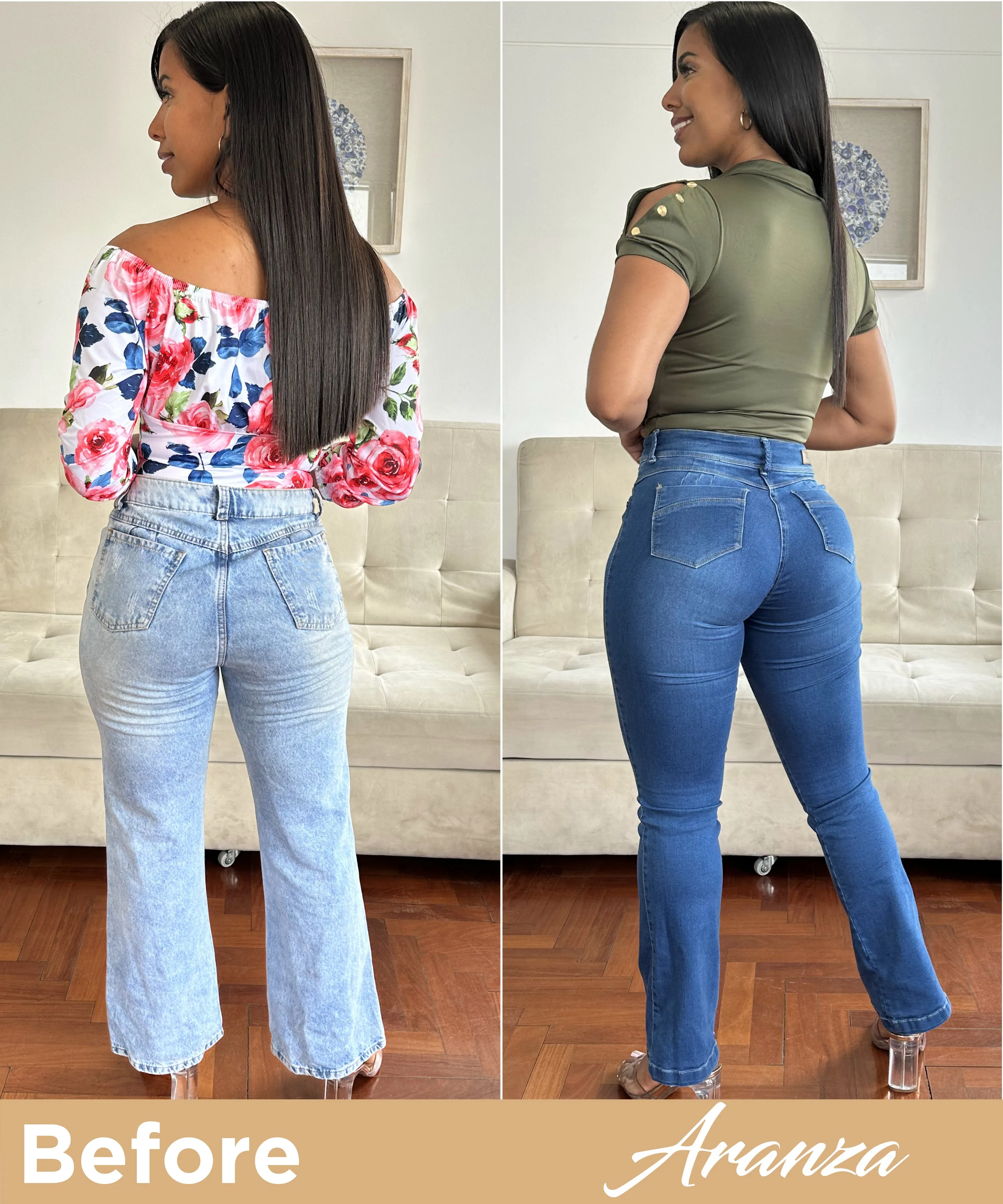 Butt Lifting Bootcut Jeans for women - Pantalones Colombianos Levanta Cola Acampanado - Karen