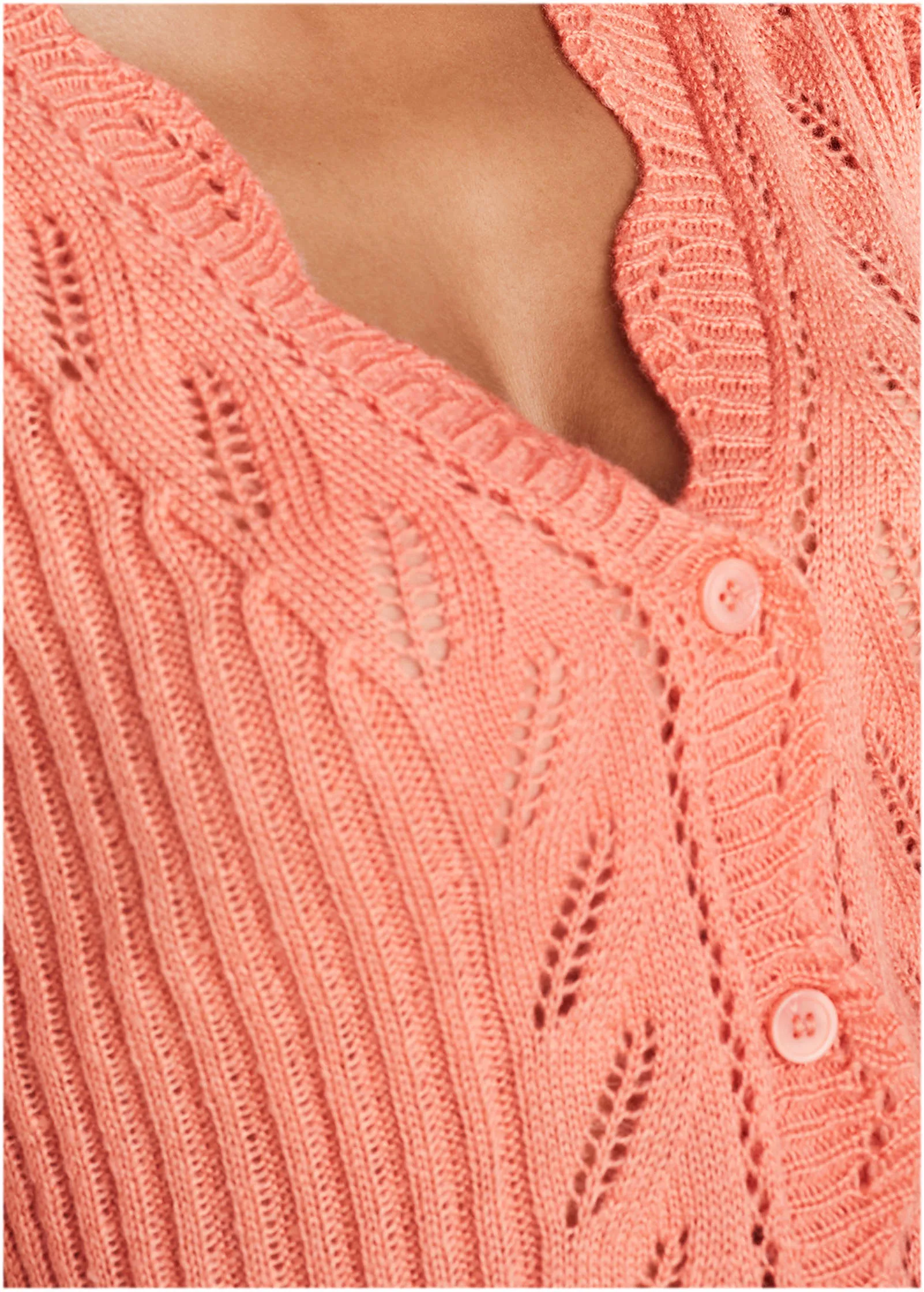 Crochet Cardigan - Burnt Coral