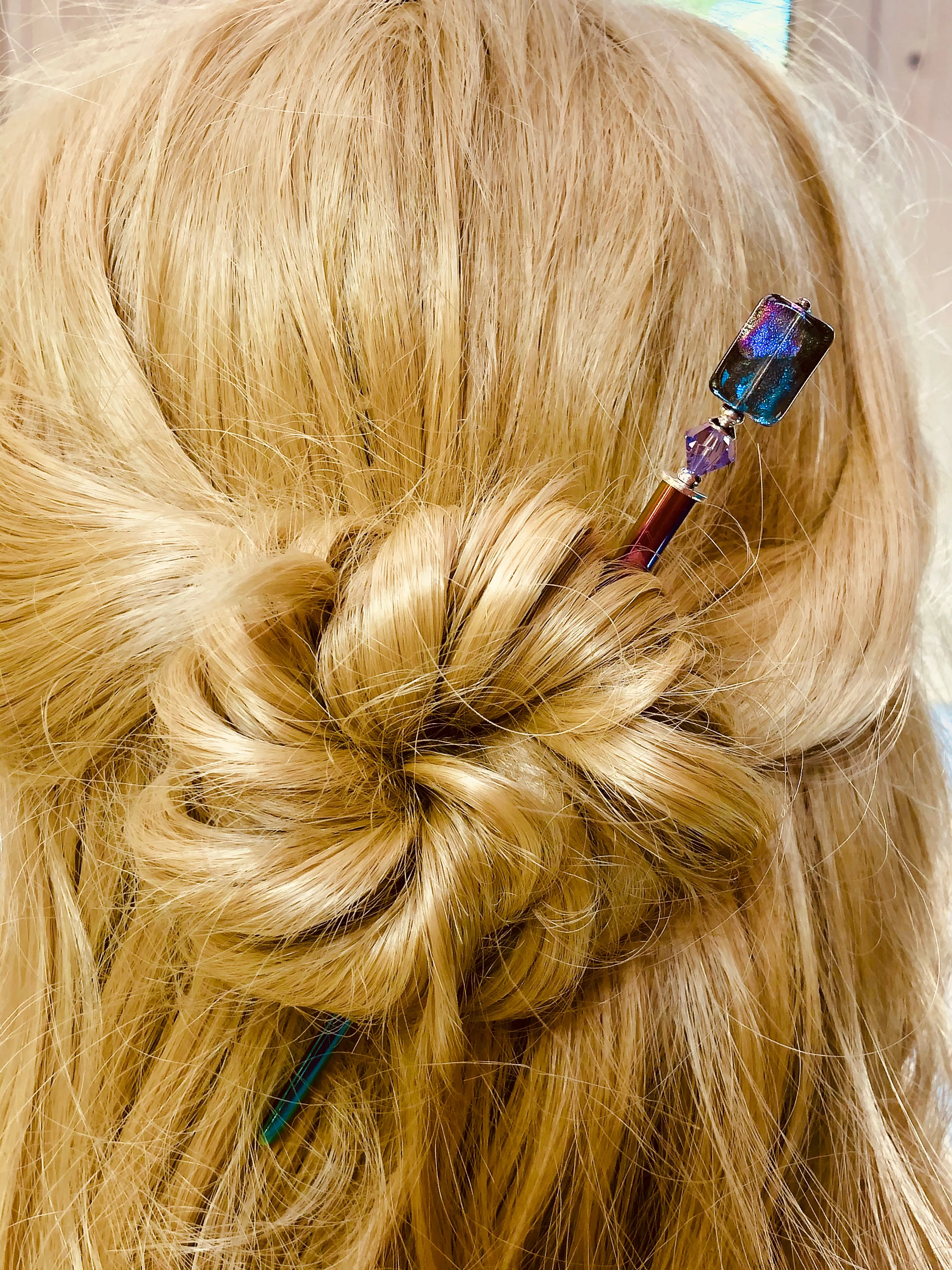 Dichroic Art Glass hair stick, unique hair stick
