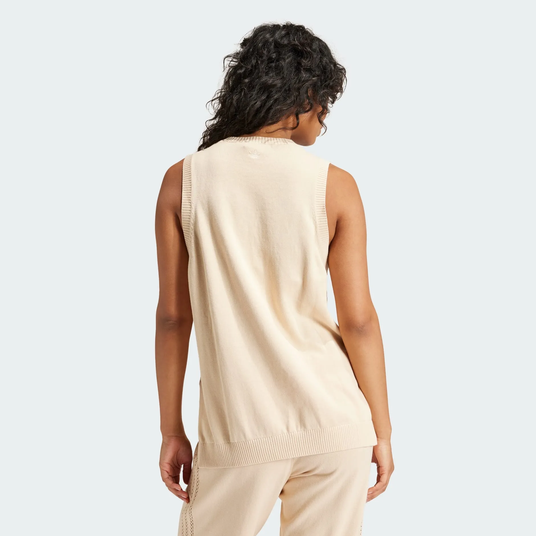 FASHION PREMIUM KNITTED TREFOIL VEST - Crystal Sand