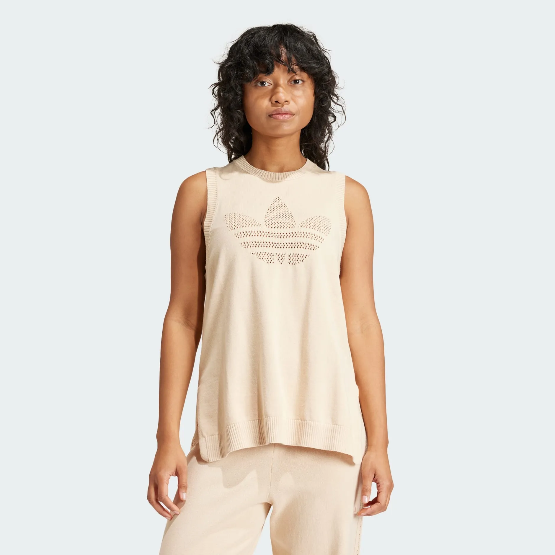 FASHION PREMIUM KNITTED TREFOIL VEST - Crystal Sand
