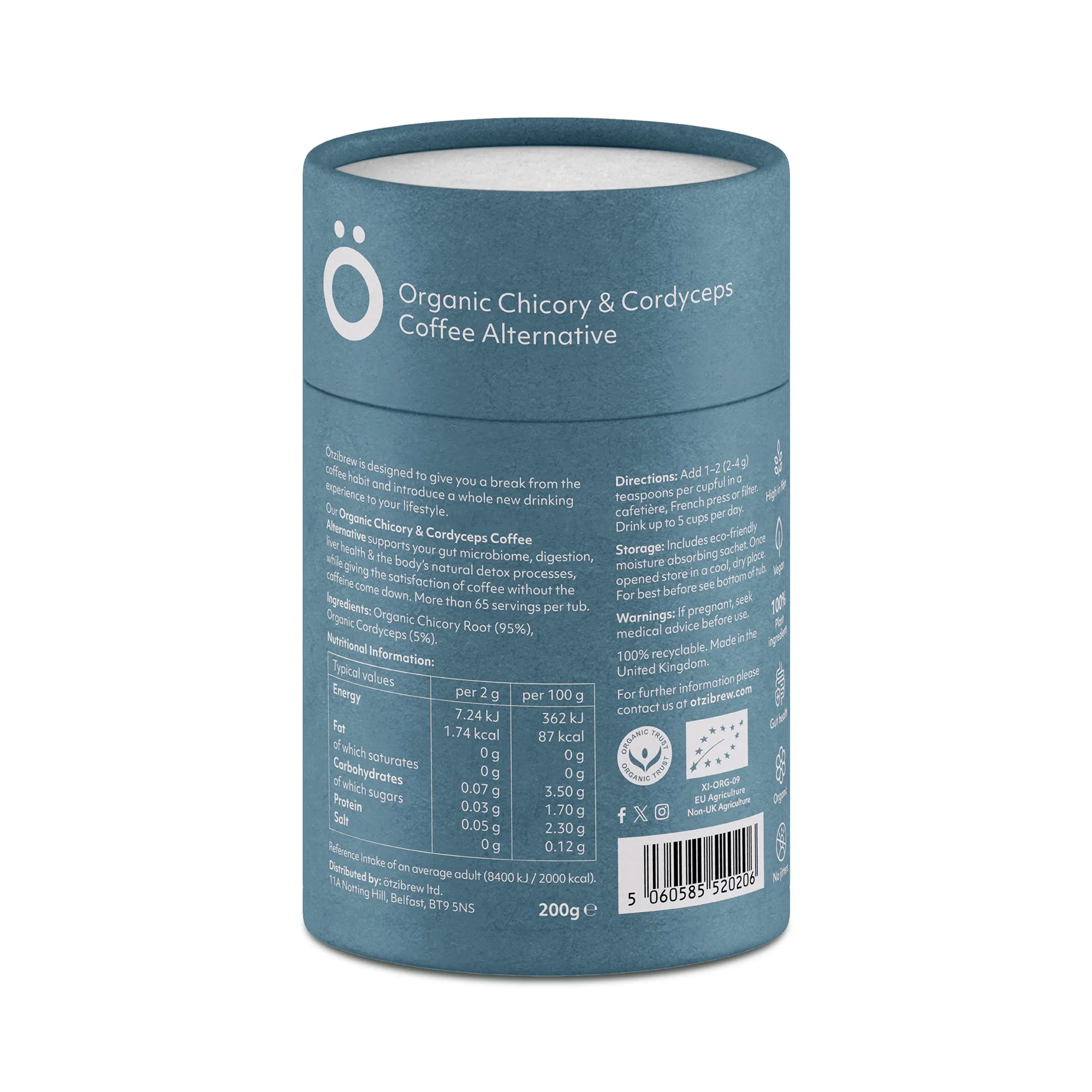 Otzibrew Organic Chicory & Cordyceps Dark Roast 200g