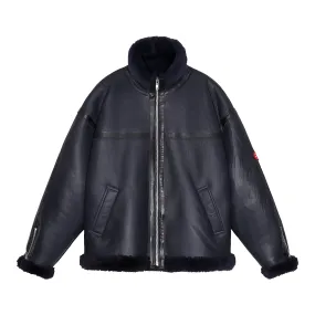 SHEEPSKIN BOMBER JACKET / NAVY