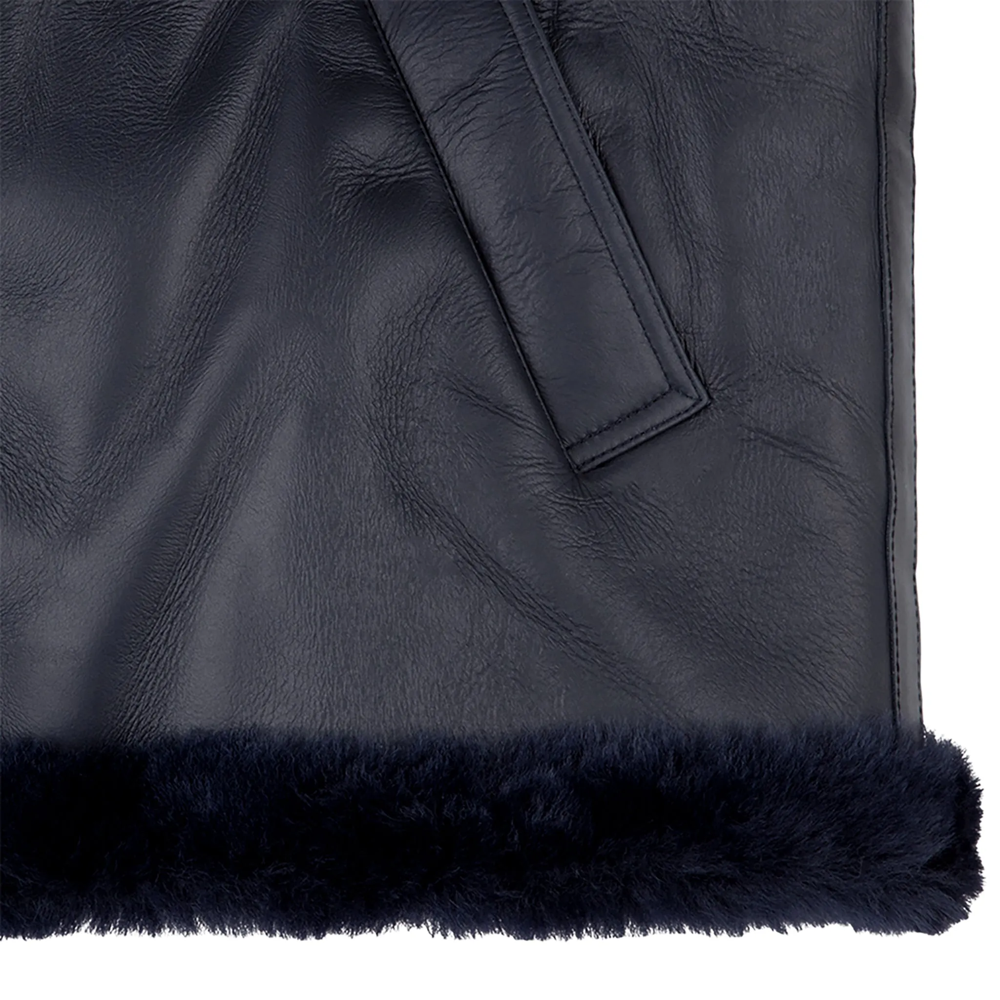 SHEEPSKIN BOMBER JACKET / NAVY