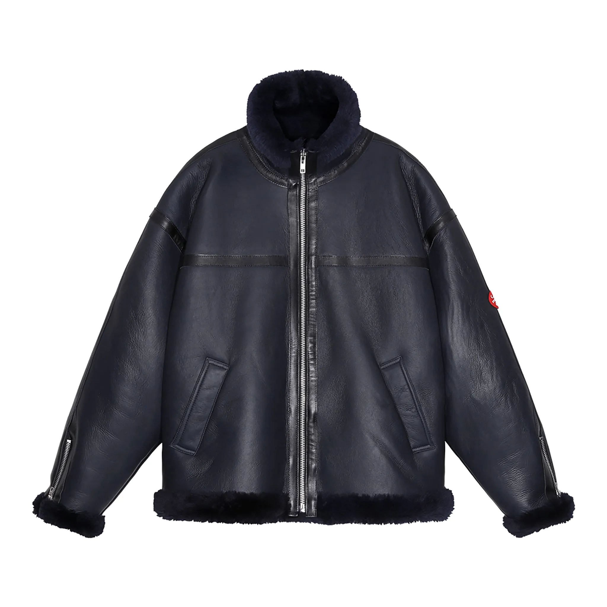 SHEEPSKIN BOMBER JACKET / NAVY