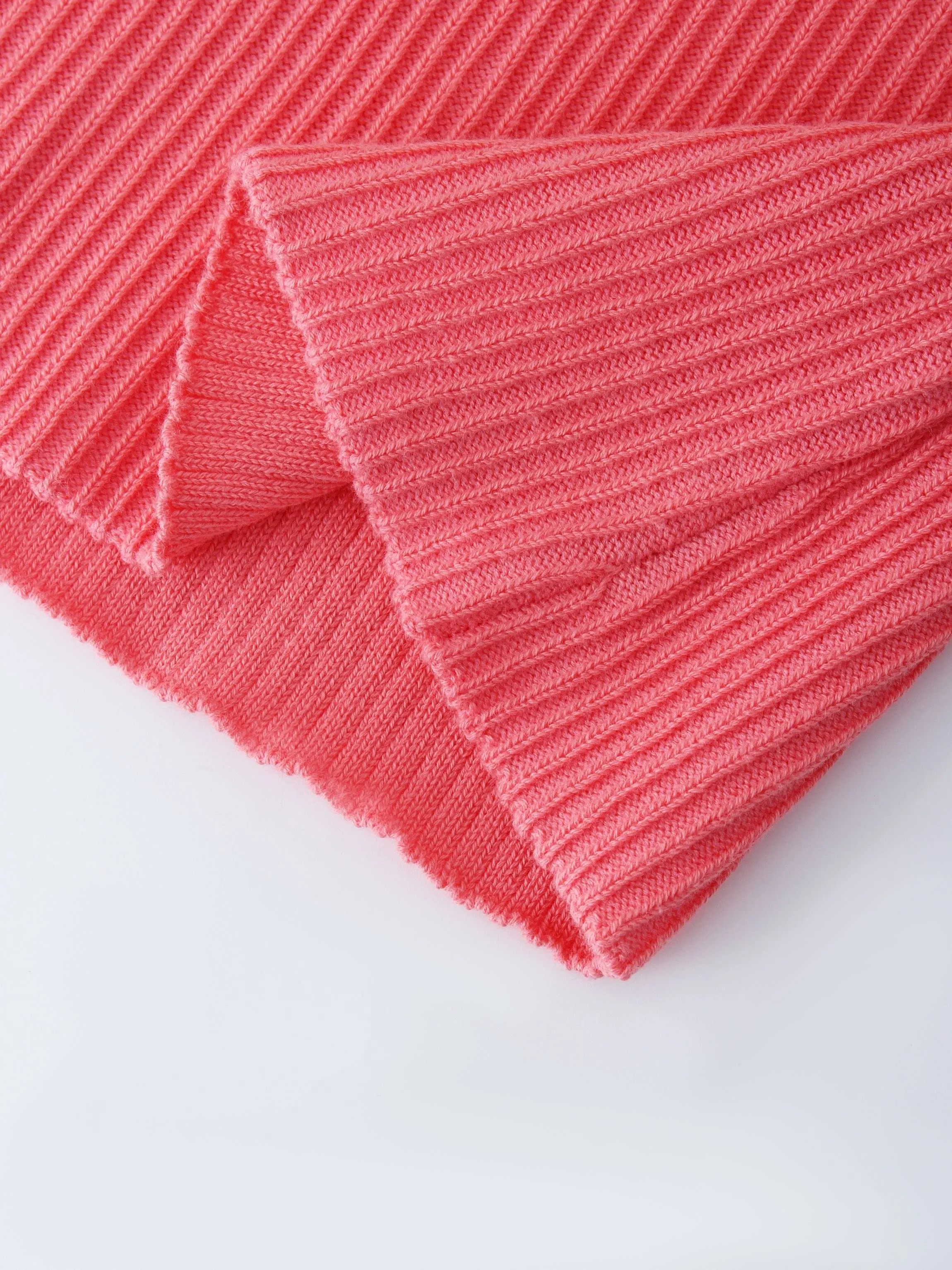Sleeveless Ribbed Crew-Coral