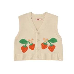 Strawberries Vest Light Cream
